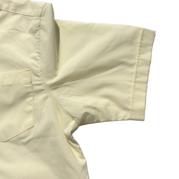 Smith American Dress Shirt Size 14 Button Up Short Sleeve Chest Pocket Yellow - Picture 5 of 10